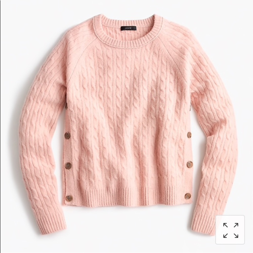 J Crew Cable Knit Sweater with Buttons